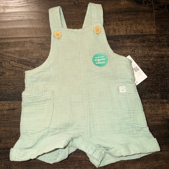 Little Planet Other - NWT Little Planet Sage Pocketed Overall Shorts